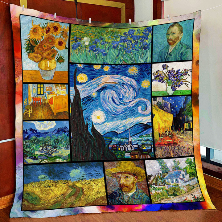 Vincent Van Gogh Paintings Starry Night Quilt Blanket 