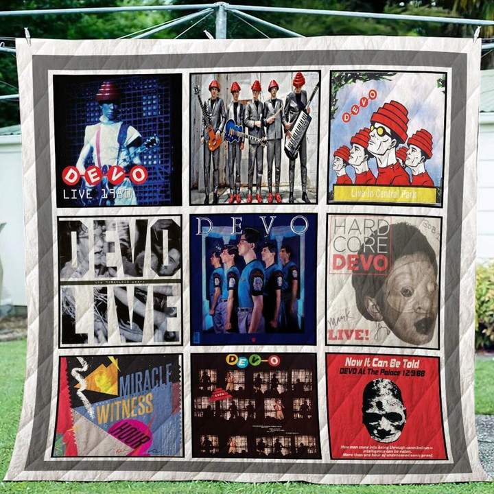 Devo Live Album Quilt Blanket Design By Exrain.Com