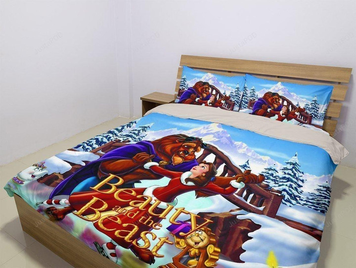 Beauty And The Beast Animation Poster 3D Printed Bedding Set