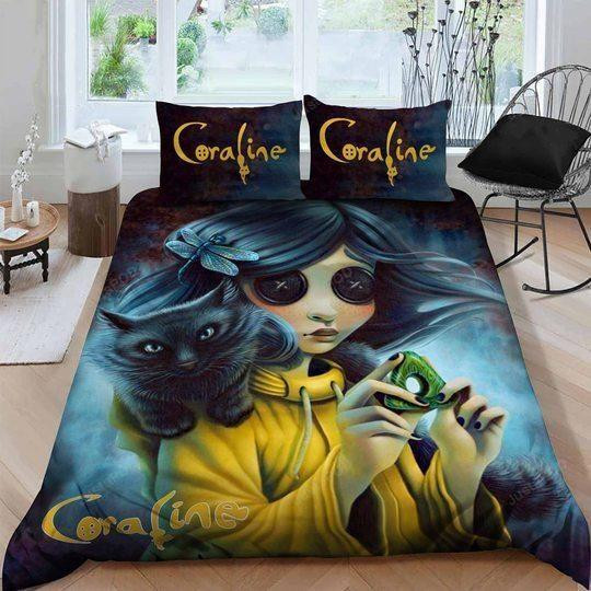 Coraline Bedding Set Sleepy Halloween And Christmas (Duvet Cover & Pillow Cases)