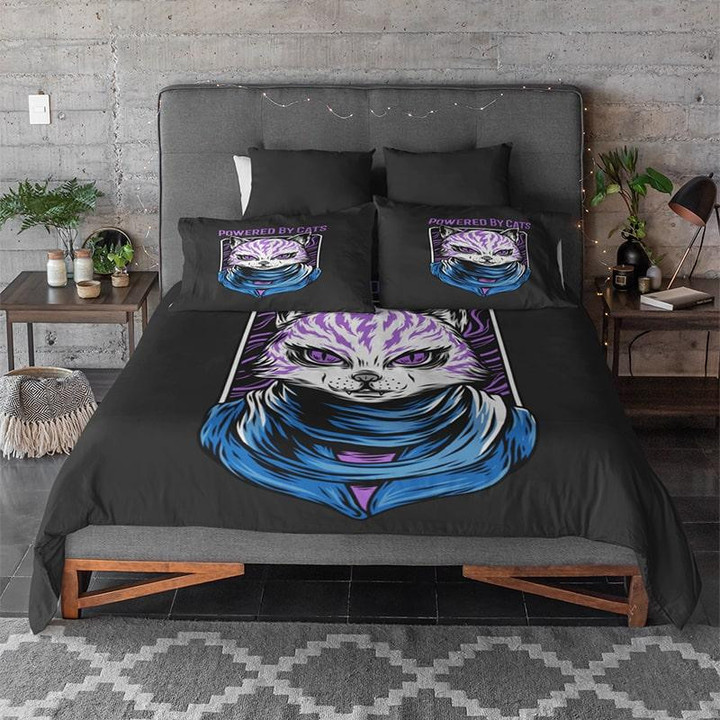 Powered By Cats Brushed Cool Art Bedding