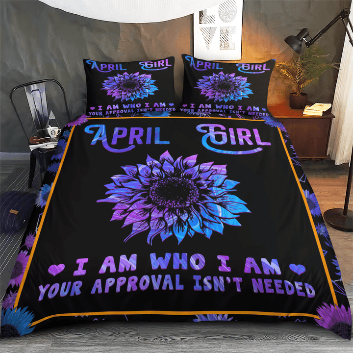 April Girl Sunflower I Am Who I Am Bedding Set W0309198