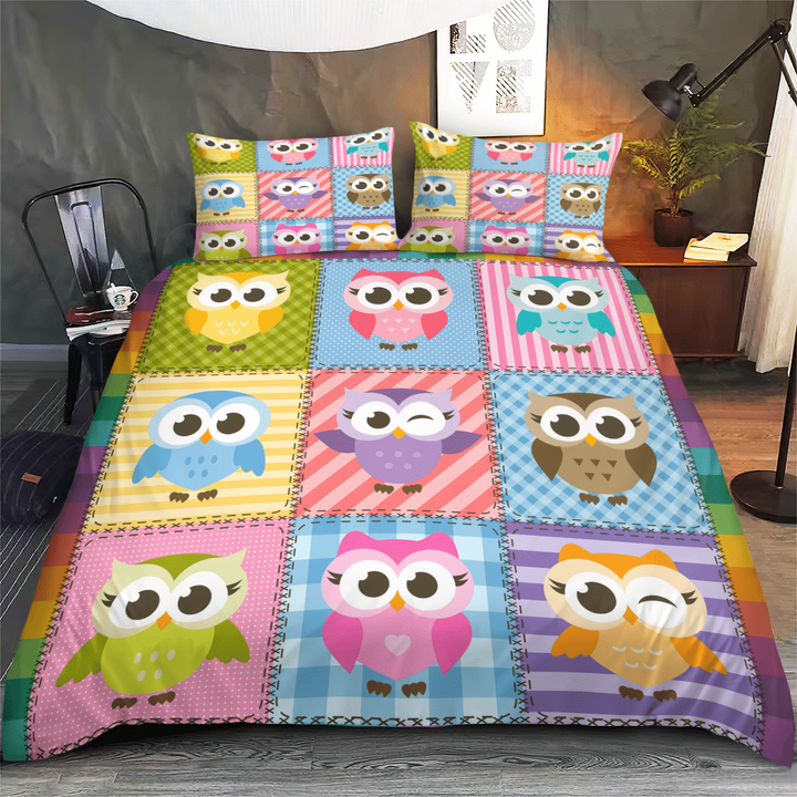 Owl Bedding Set Duvet Cover Set W041080