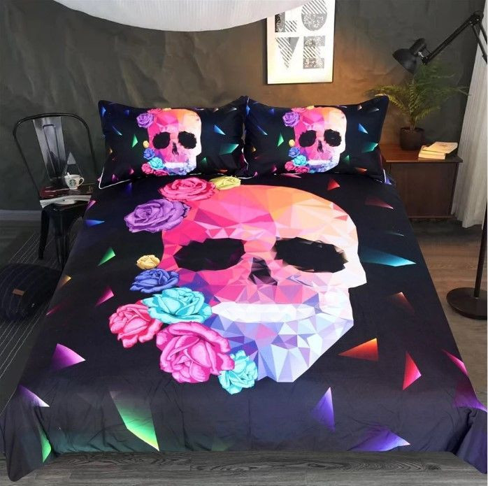 Floral Geometric Skull Clh1410137B Bedding Sets