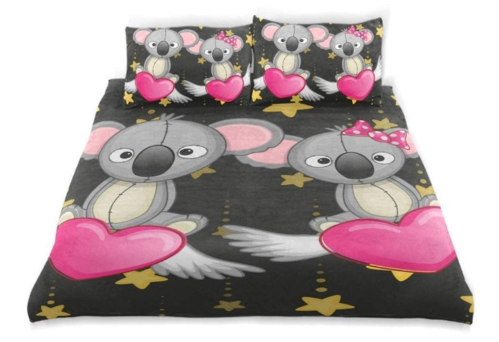 Koala Pink Heart Bedding Set Tdcuv