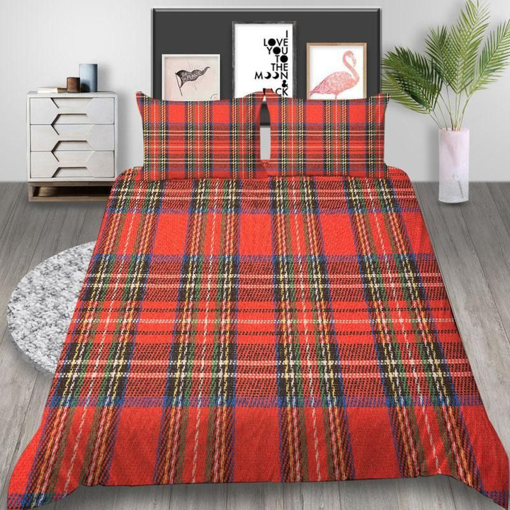 Plaid Scottish Red Cd Bedding Set Inkpka