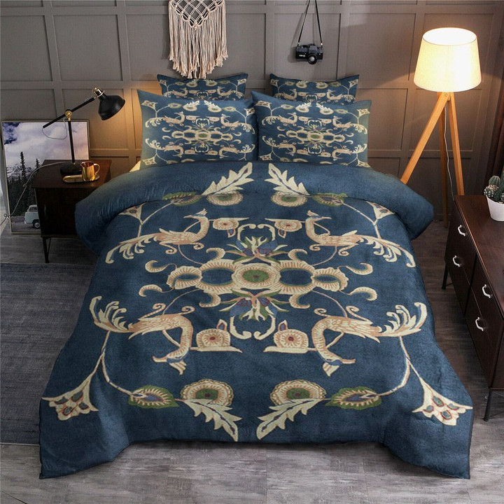 Peacock Blue Bedding Set Iyvc