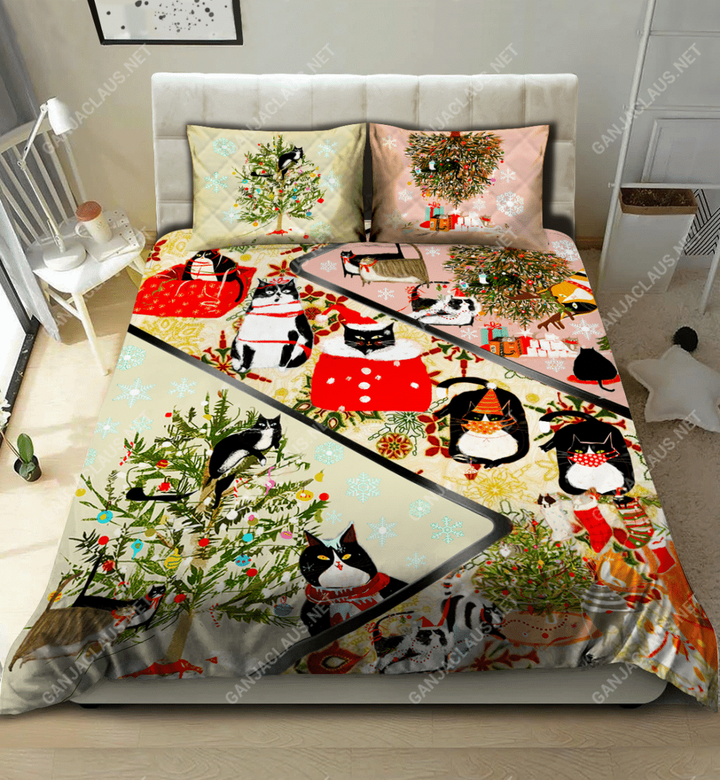 Black Cats Enjoy Christmas Dtc Bedding Setwp