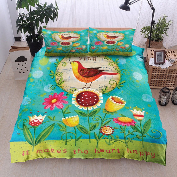 Flower Bird Bedding Set All Over Prints