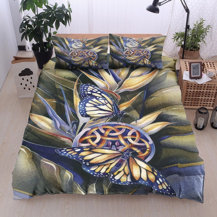 Celtic Butterfly And Bird Of Paradise Flower Bedding Set All Over Prints