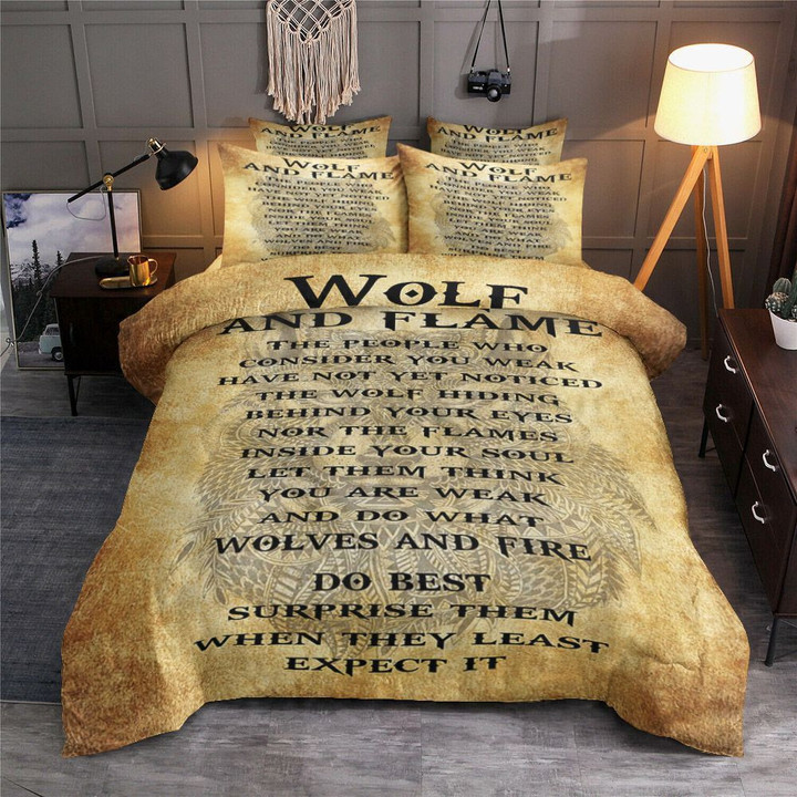 Wolf And Flame Bedding Set All Over Prints