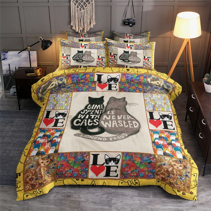 Cat Couple Cat Bedding Set All Over Prints