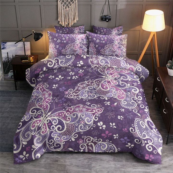 Purple Butterfly Bedding Set All Over Prints