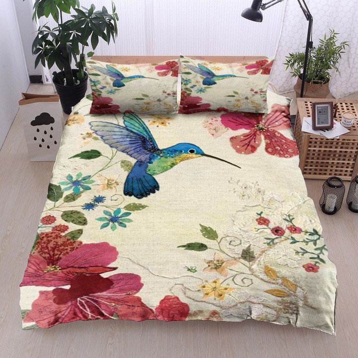 Hummingbird And Flower Bedding Set All Over Prints
