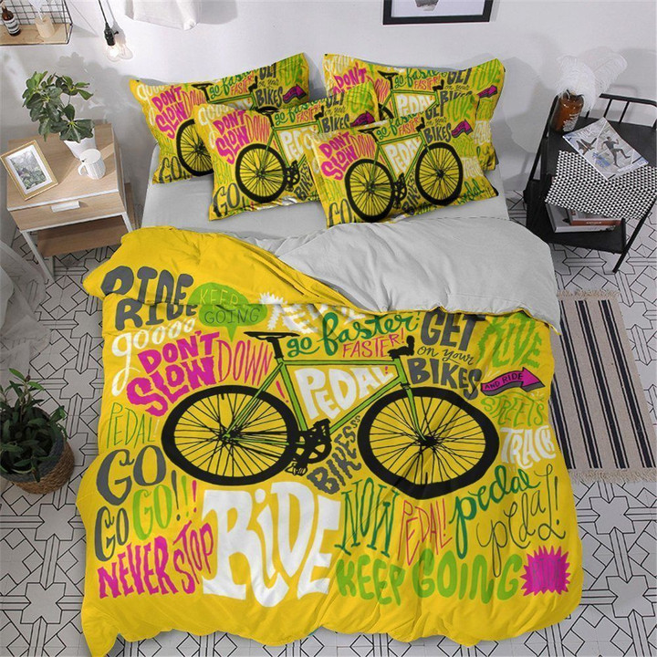 Bicycle Cotton Bed Sheets Spread Comforter Duvet Cover Bedding Set Iyt