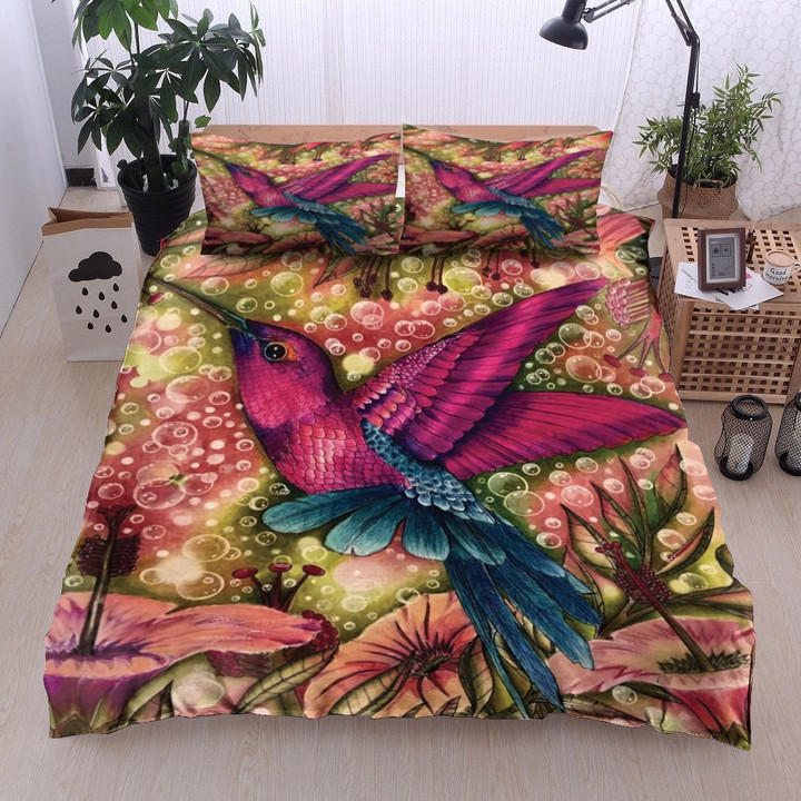 Hummingbird And Flower Bedding Set All Over Prints