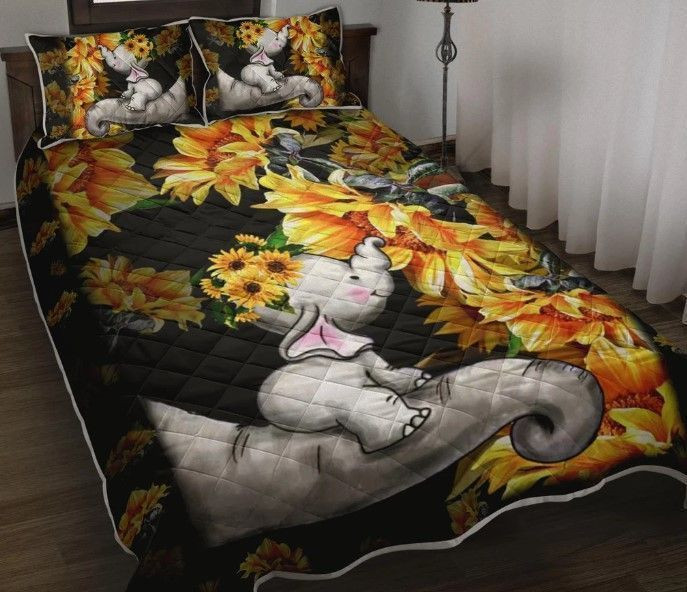 Elephant Sunflower Bedding Set All Over Prints