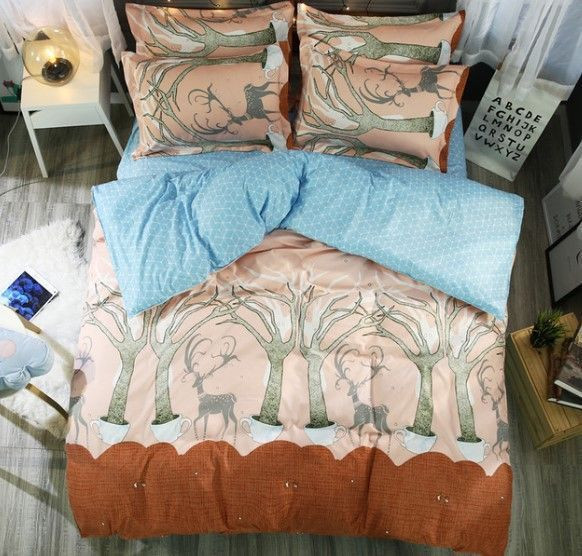 Tree Cup Deer Bedding Set All Over Prints