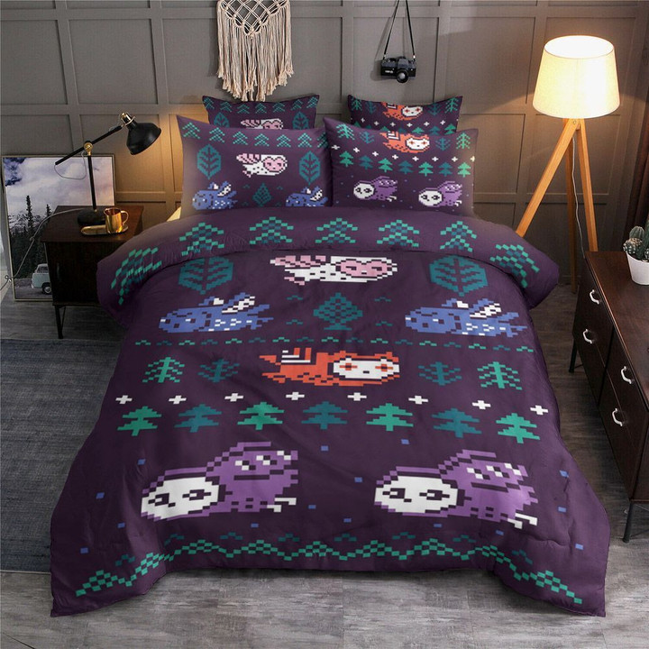 Pixel Owl And Tree Bedding Set All Over Prints
