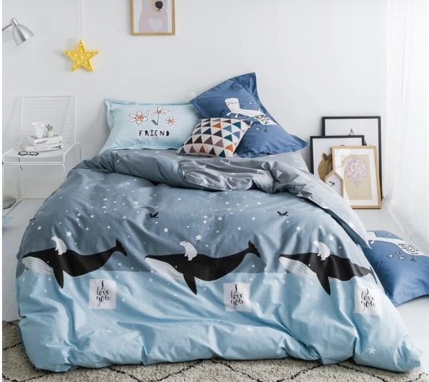 Whale And Polar Bear Bedding Set All Over Prints