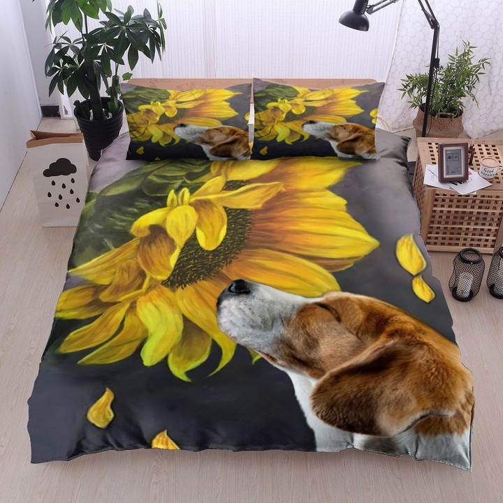 Beagle Sunflower Bedding Set Iy