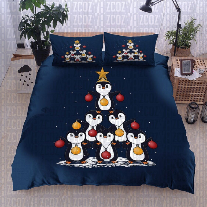 Oh Penguin Tree Christmas Bedding Set Iy
