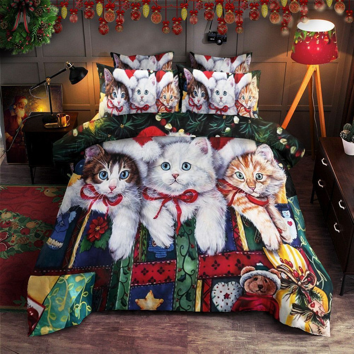 Cat Christmas Bedding Set Iy