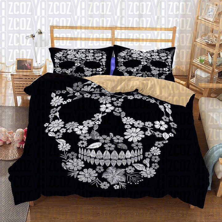 Skull Floral Bedding Set Iy