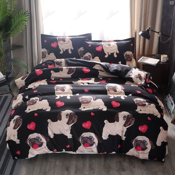 Pug Love Duvet Cover Bedding Set