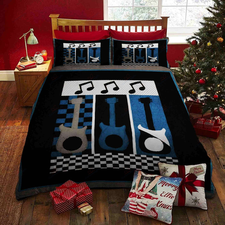 Guitar Music Note Cotton Bed Sheets Spread Comforter Duvet Cover Bedding Sets