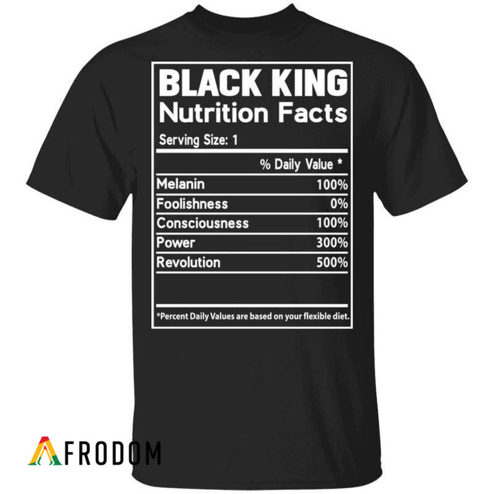 Black King Nutrition Facts T-shirt