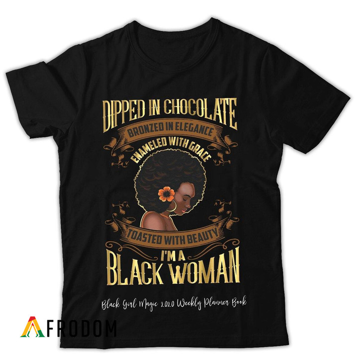 Black Woman - Enameled With Grace - Toasted WIth Beauty T-shirt