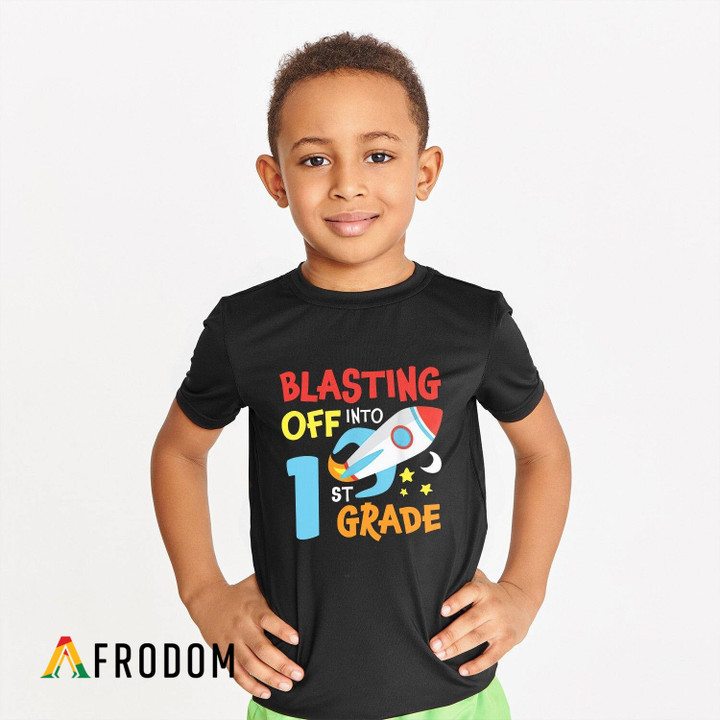 Blasting Off Into 1st Grade Kids T-shirt