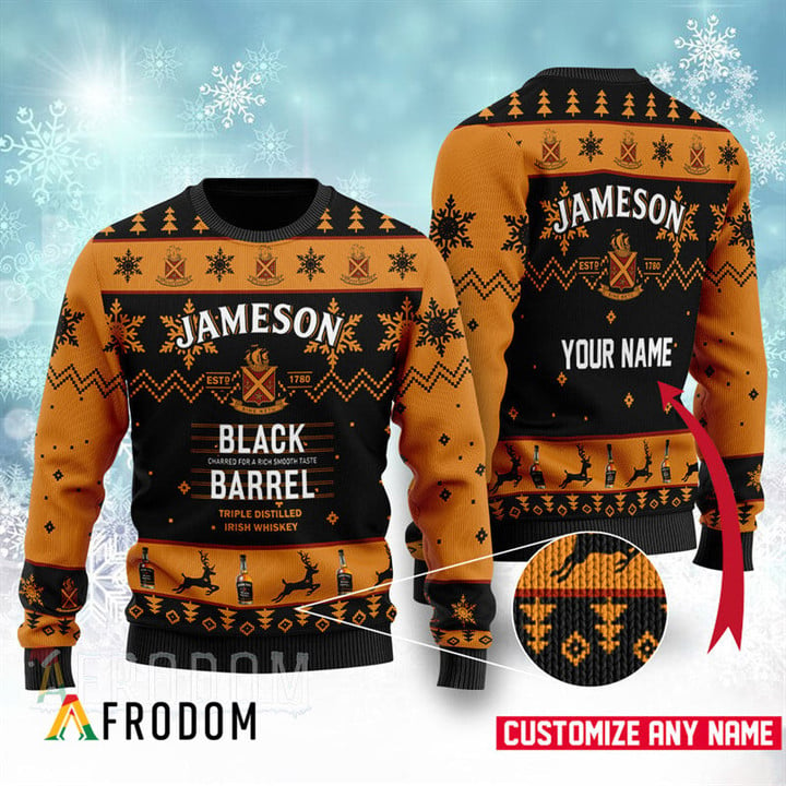 Custom Black Barrel Jameson Whiskey Sweater