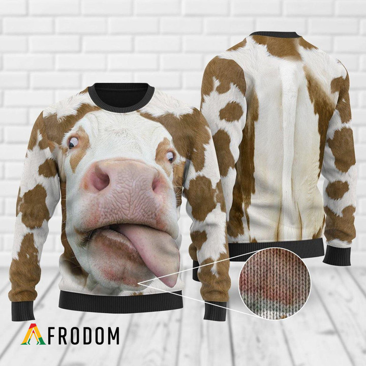 Cow Print Sweater