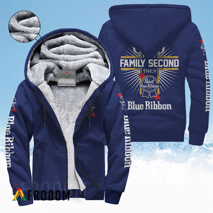 Pabst Blue Ribbon Fleece Zip Up Hoodie