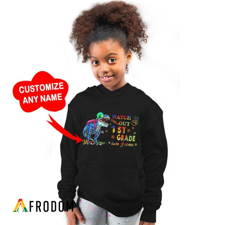 Personalized 1st Grade - Watch Out Kids Hoodie