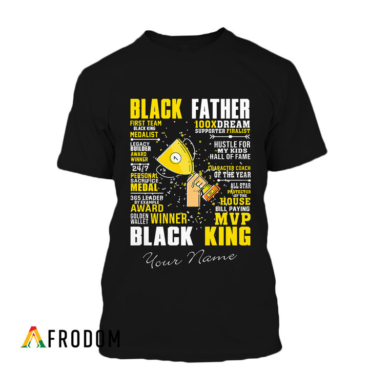 Personalized Black Father - Black King T-Shirt & Hoodie