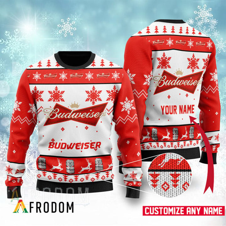 Personalized Budweiser Beer Ugly Sweater