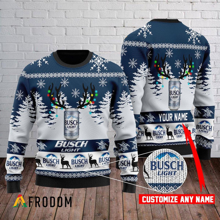 Personalized Busch Light Ugly Christmas Sweater