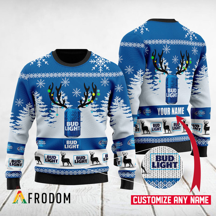 Personalized Deer Bud Light Ugly Sweater