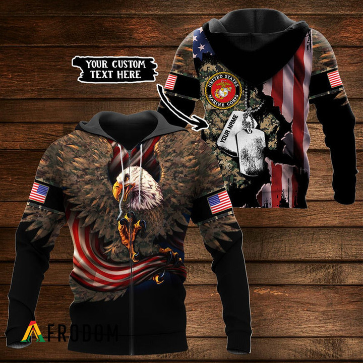 Personalized Eagle Marine Corps Hoodie
