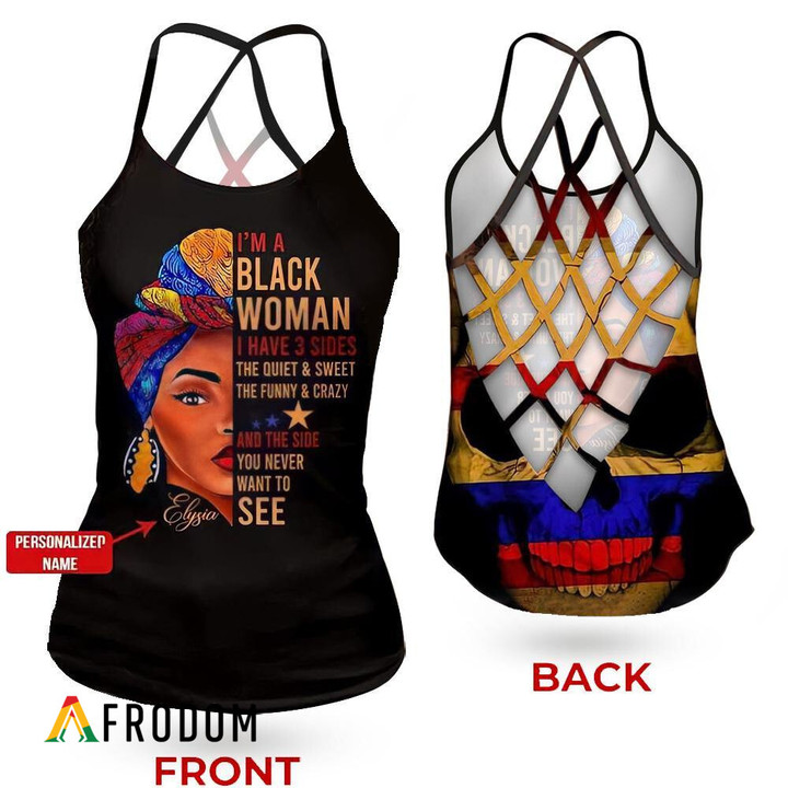 Personalized Gift For Black Women Criss-Cross Open Back Tank Top
