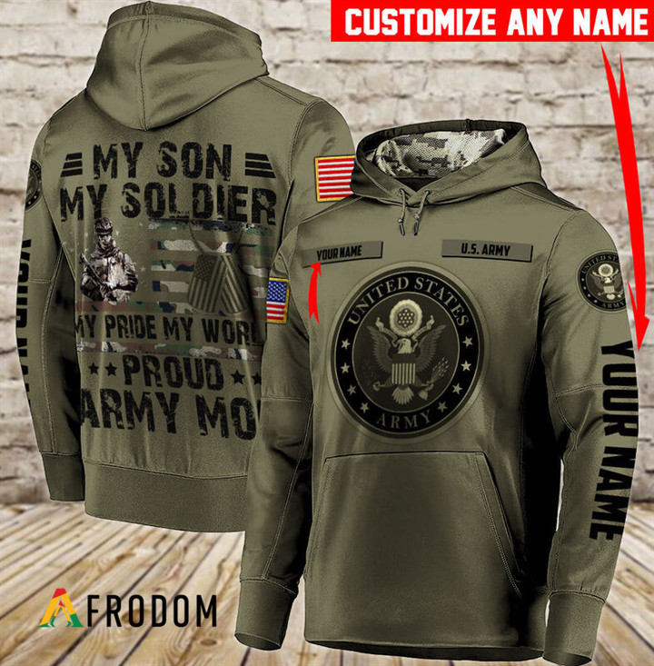 Personalized My Son My Soldier US Army Hoodie