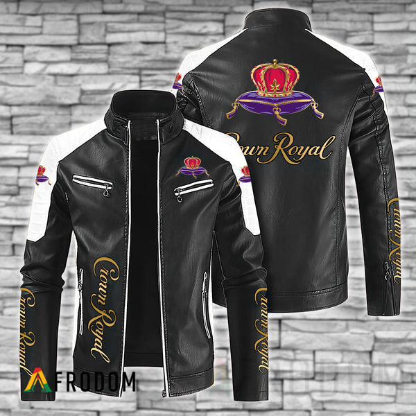Premium Black Crown Royal Leather Jacket