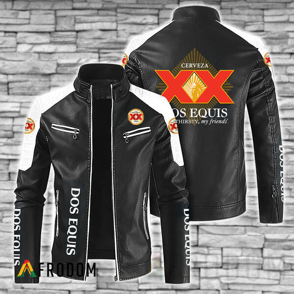 Premium Black Dos Equis Leather Jacket