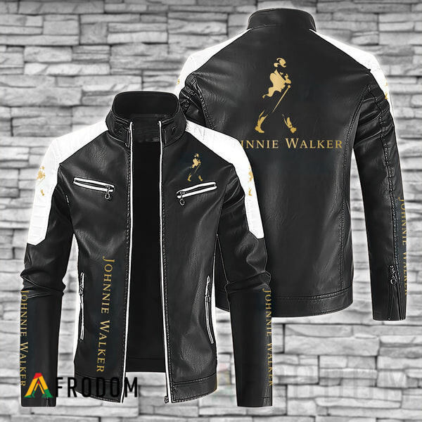Premium Black Johnnie Walker Leather Jacket
