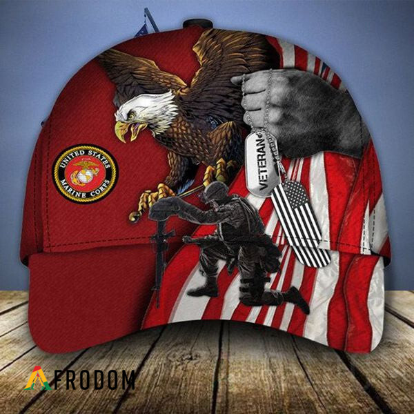 Red Eagle Soldier United States Marine Corp Veteran Cap