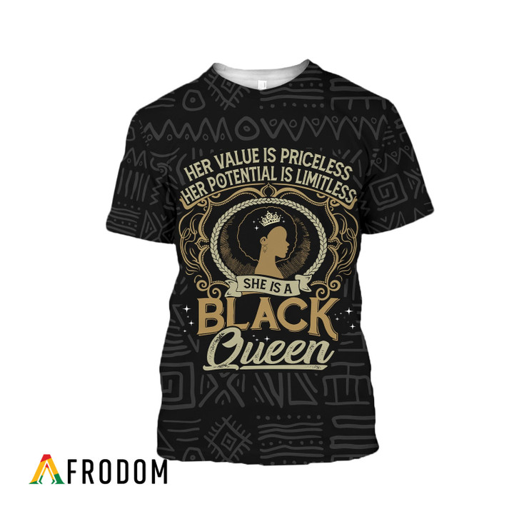She Is A Black Queen AOP T-Shirt & Hoodie