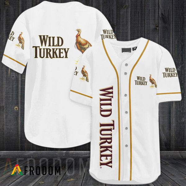 White Wild Turkey Baseball Jersey
